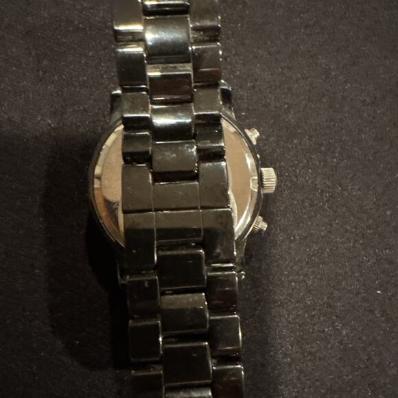 Michael Kors Ceramic Chronograph Black Dial Women Michael Kors Runway Chronograph black ceramic watch